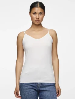 Pieces toppi, PCSIRENE SINGLET Bright White