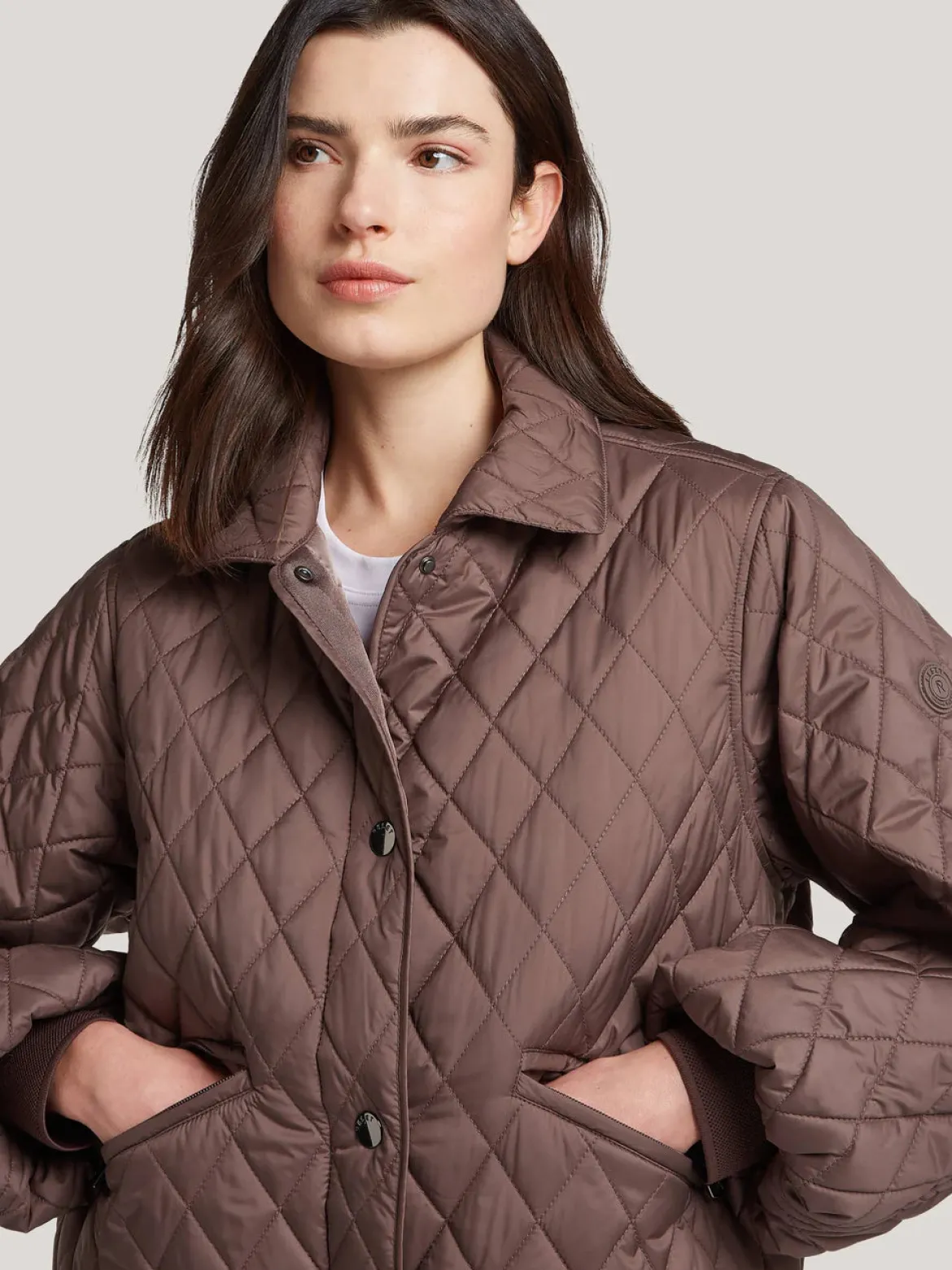 Reset naisten tikkitakki Leonor Jacket, kaakaonruskea