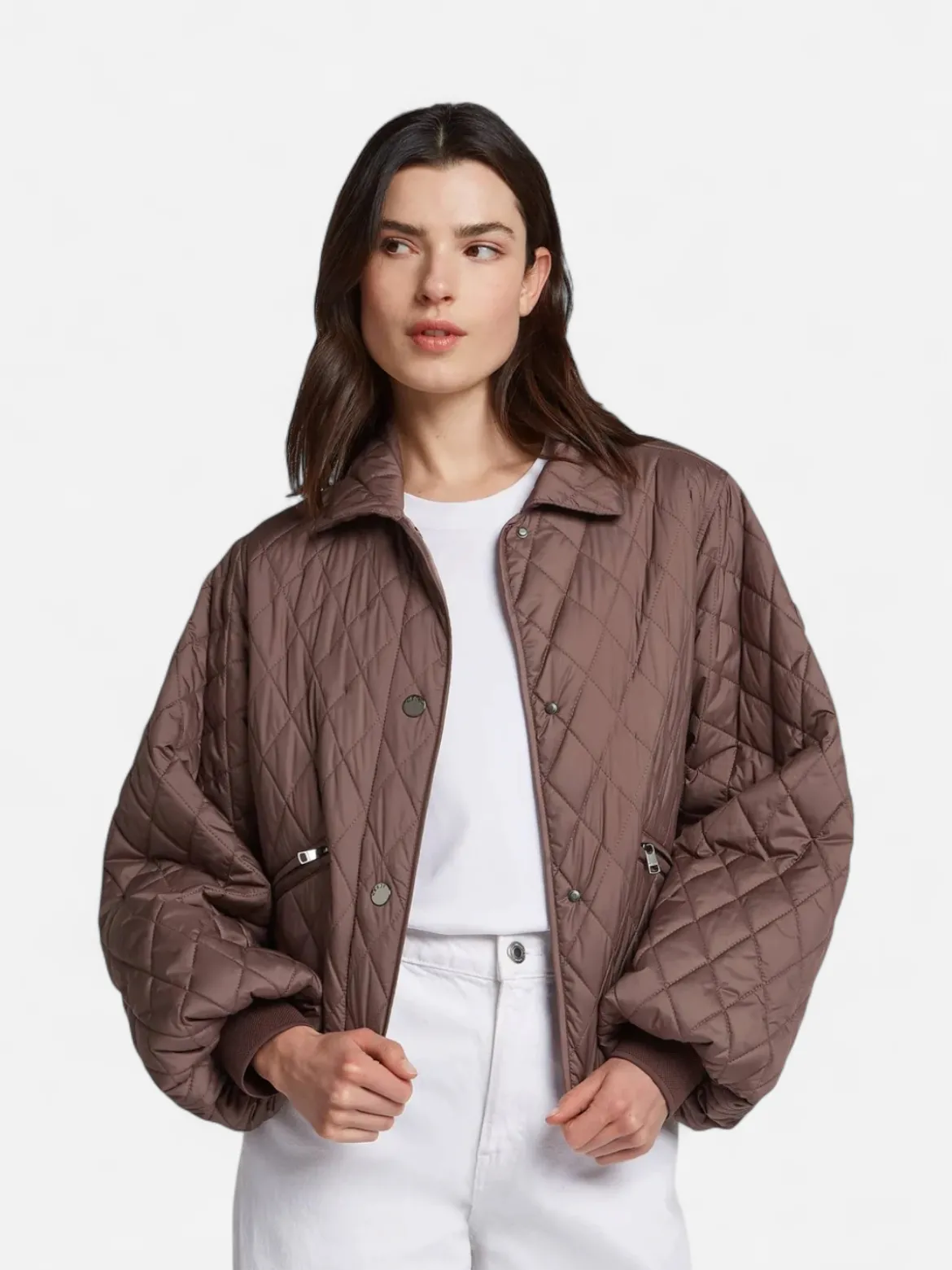 Reset naisten tikkitakki Leonor Jacket, kaakaonruskea
