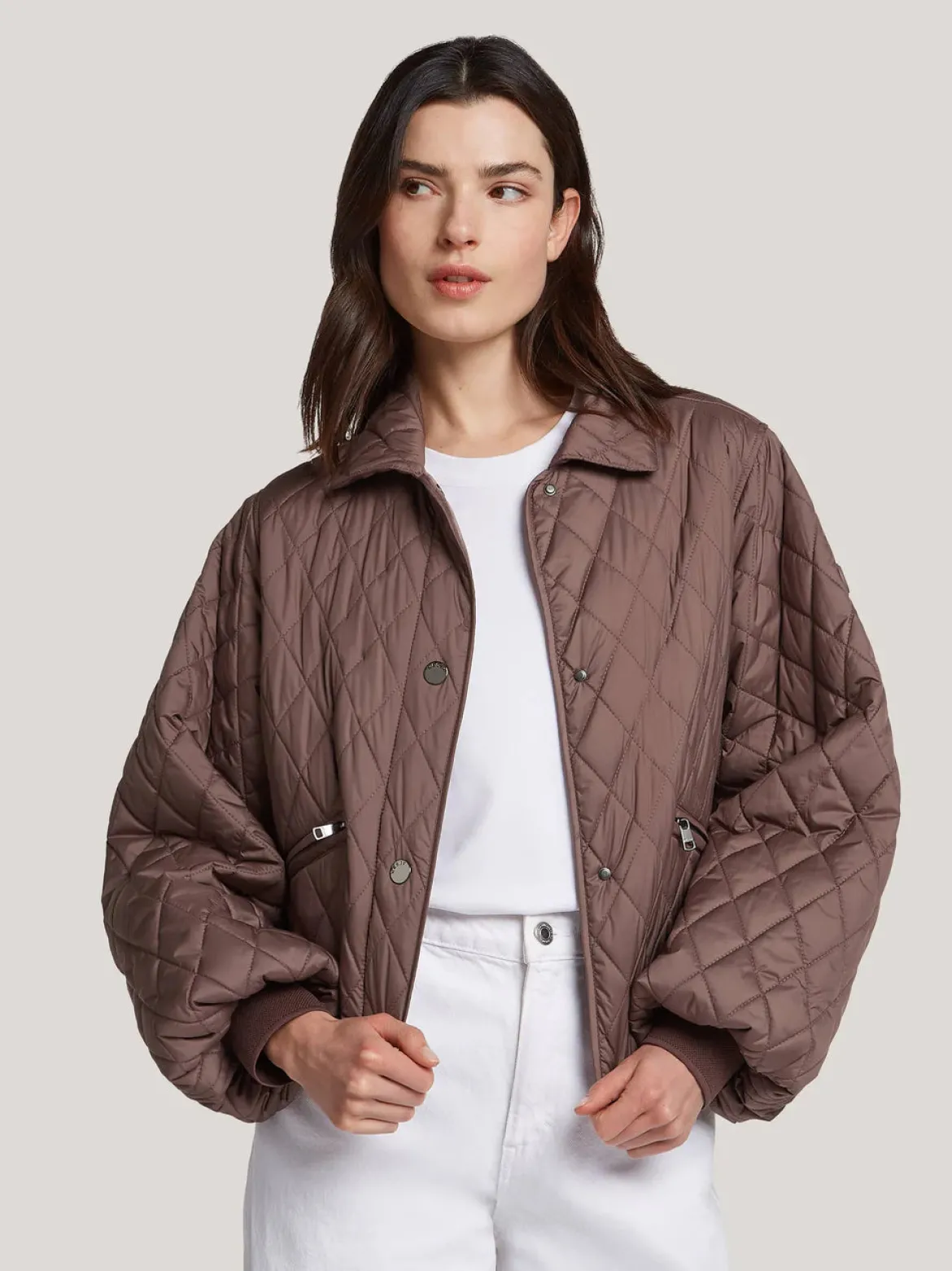 Reset naisten tikkitakki Leonor Jacket, kaakaonruskea