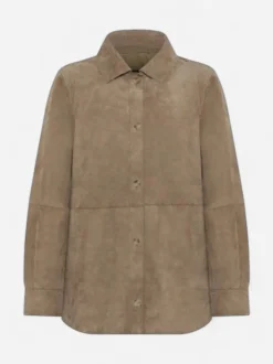 Rock and Blue naisten nahkatakki Cassy Shirt Jacket, ruskeanharmaa