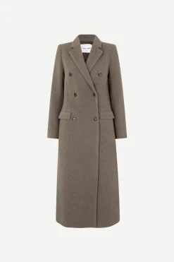 Samsoe Samsoe naisten villakangastakki FALCON COAT 11104, tummanruskea
