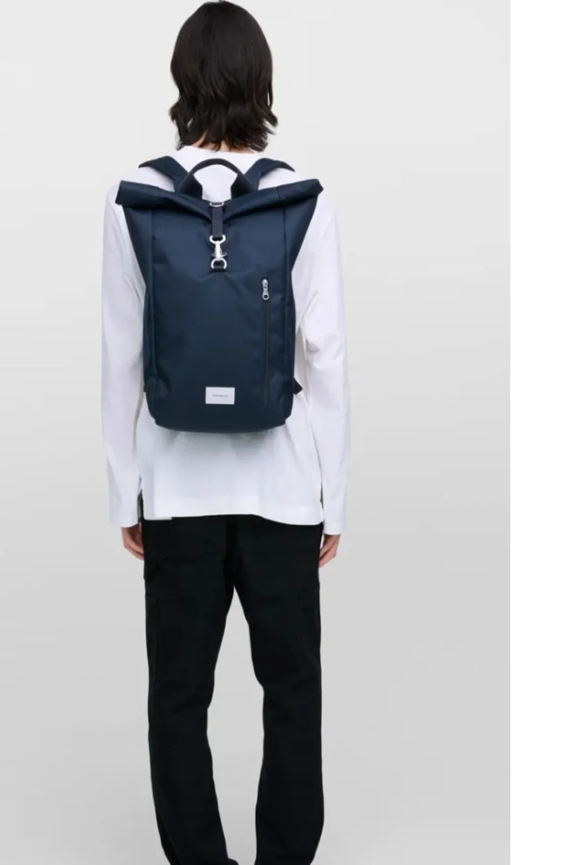 Sandqvist reppu Ground Rolltop Backpack 16'', tummansininen