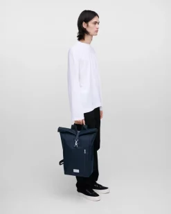 Sandqvist unisex reppy GROUND Rolltop Backpack L, tummansininen