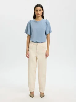 Selected Femme naiset T-paita Penelope, Dusty Blue