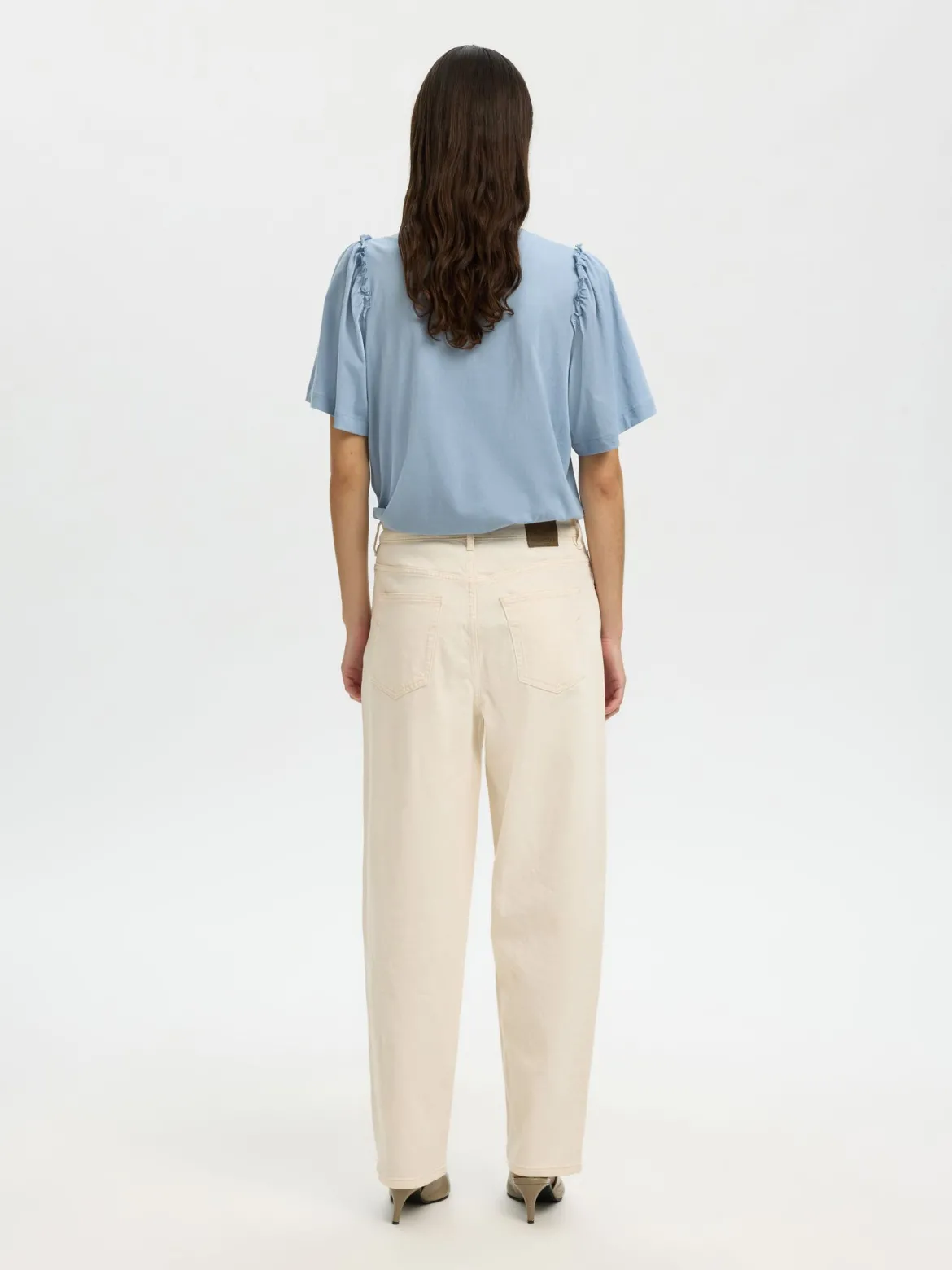 Selected Femme naiset T-paita Penelope, Dusty Blue