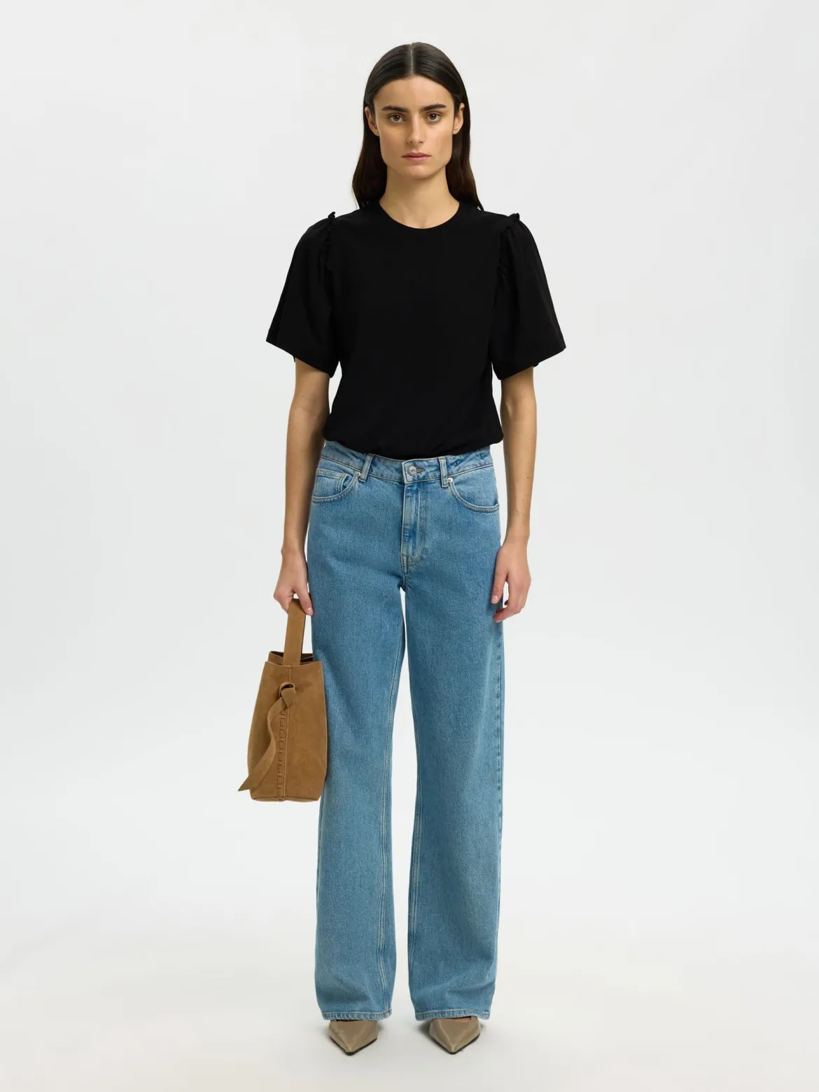 Selected Femme naiset T-paita Penelope, musta