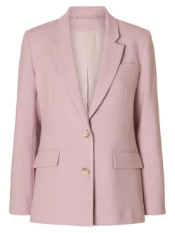 Selected Femme Naisten Bleiseri, AD-SLFRITA LS CLASSIC BLAZER MEL NOOS Vaaleanpunainen