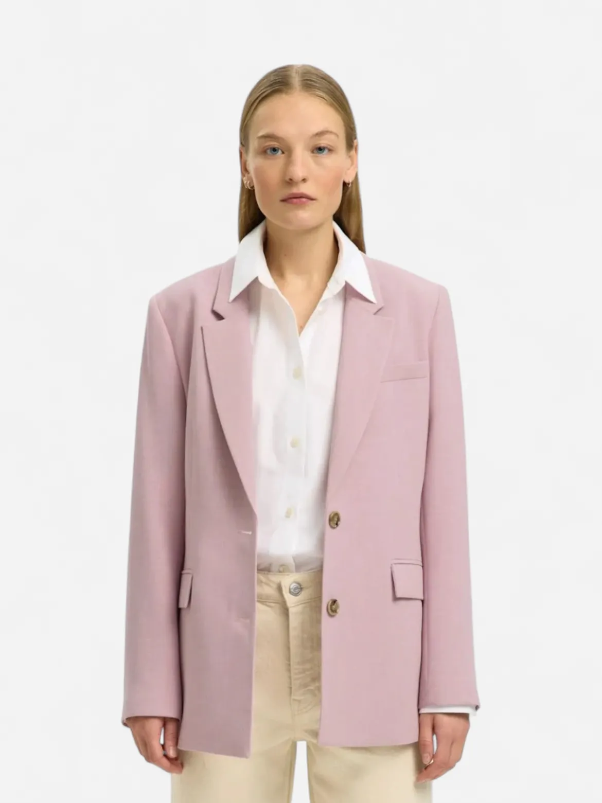 Selected Femme naisten bleiseri AD-SLFRITA LS CLASSIC, Bleached Mauve Melan