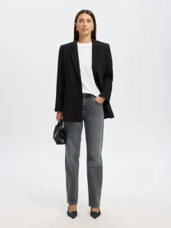Selected Femme naisten bleiseri SLWRITA LS Relaxed Blazer, musta