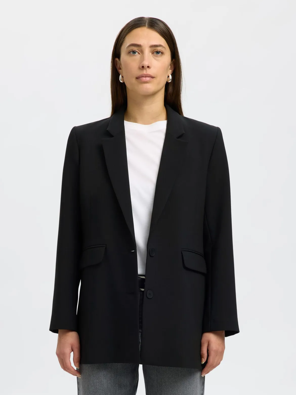 Selected Femme naisten bleiseri SLWRITA LS Relaxed Blazer, musta
