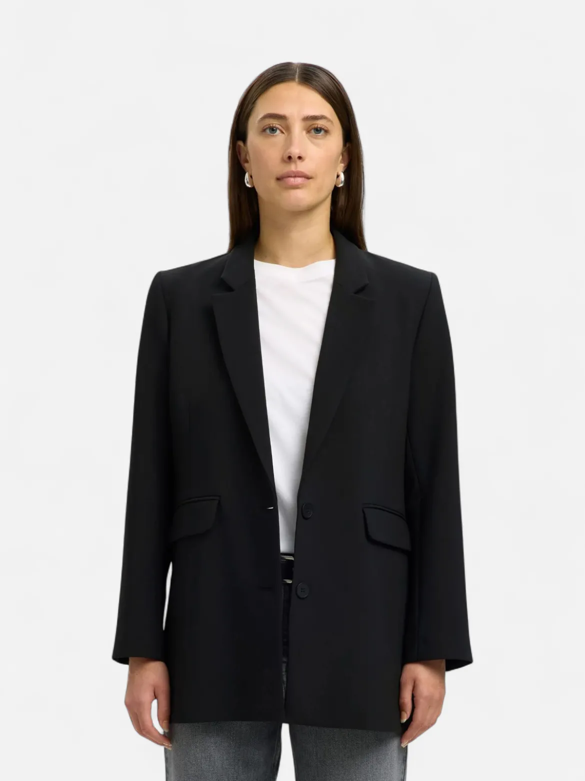 Selected Femme naisten bleiseri SLWRITA LS Relaxed Blazer, musta