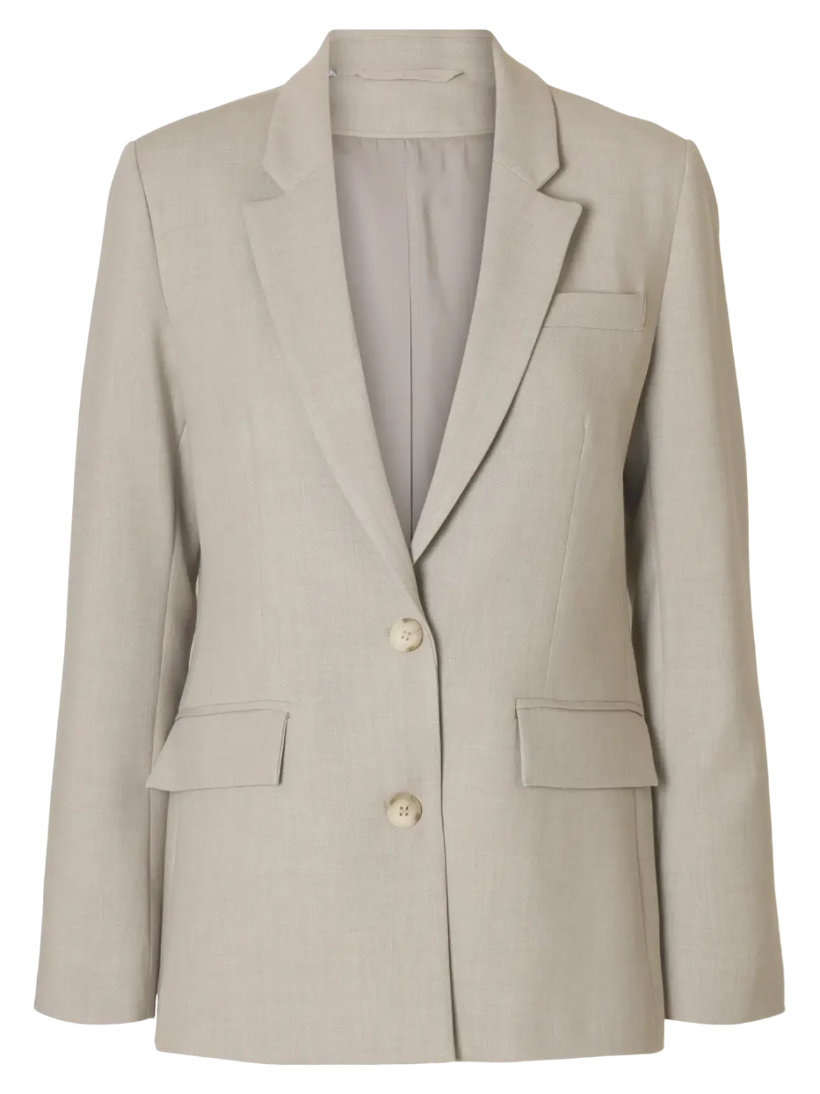 Selected Femme Naisten Bleiseri, AD-SLFRITA LS CLASSIC BLAZER MEL NOOS Island Fossil Melange