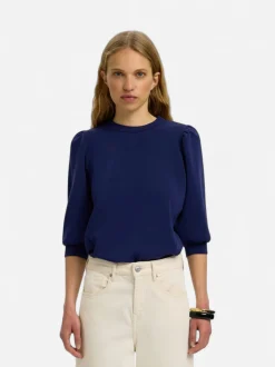 Selected Femme naisten collegepaita Tenny 3/4 Sweat Top, Ocean Cavern