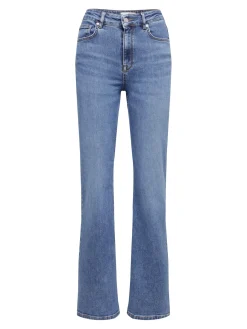 Selected Femme Naisten Farkut Tone Hw Mid Blue Bootcut Noos Tummansininen