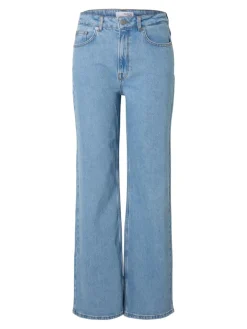 Selected Femme naisten farkut, SLFALICE HW WIDE LONG LIG BLU JEANS Indigo