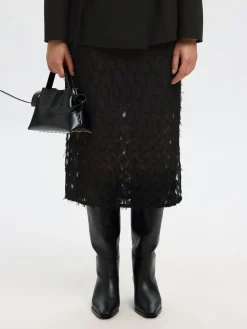 Selected Femme naisten hame, SLFMARION HW MIDI SKIRT B Black