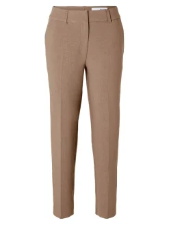 Selected Femme Naisten Housut, AD-SLFRITA-RIA MW CROP PANT Kameli