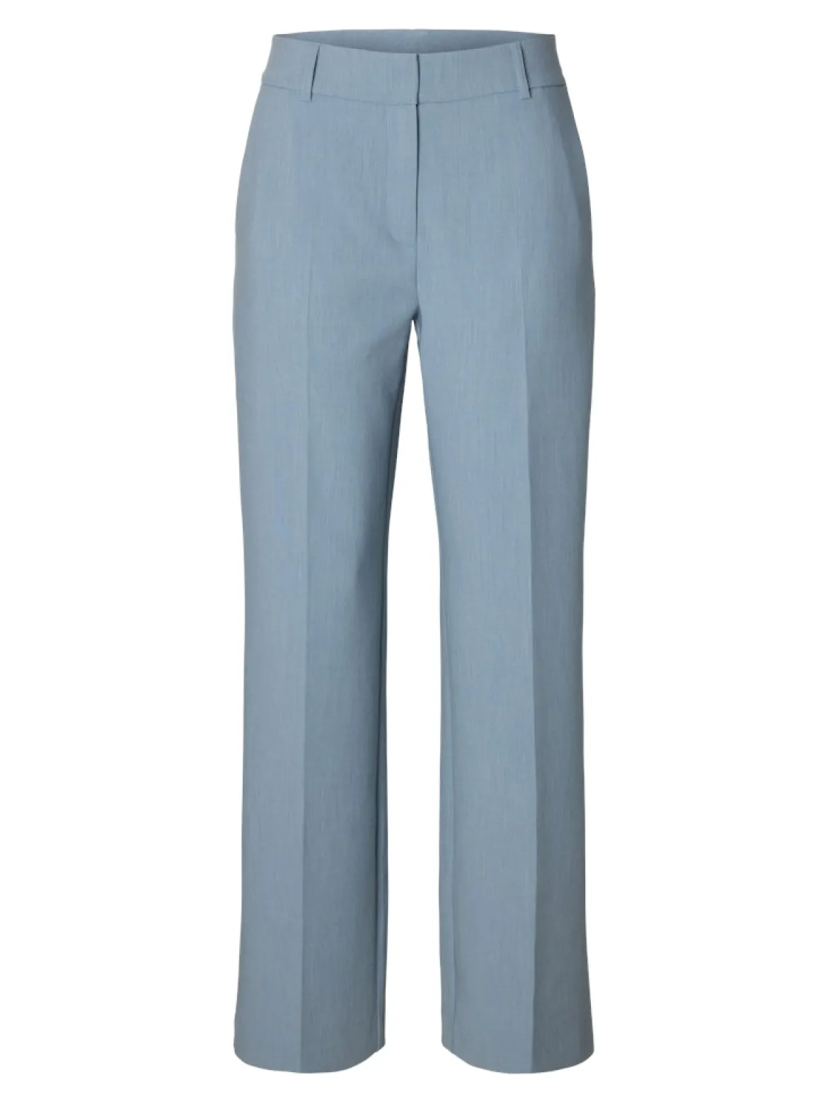 Selected Femme naisten housut Slfrita MW Wide Pant Mel, Dusty Blue Melange