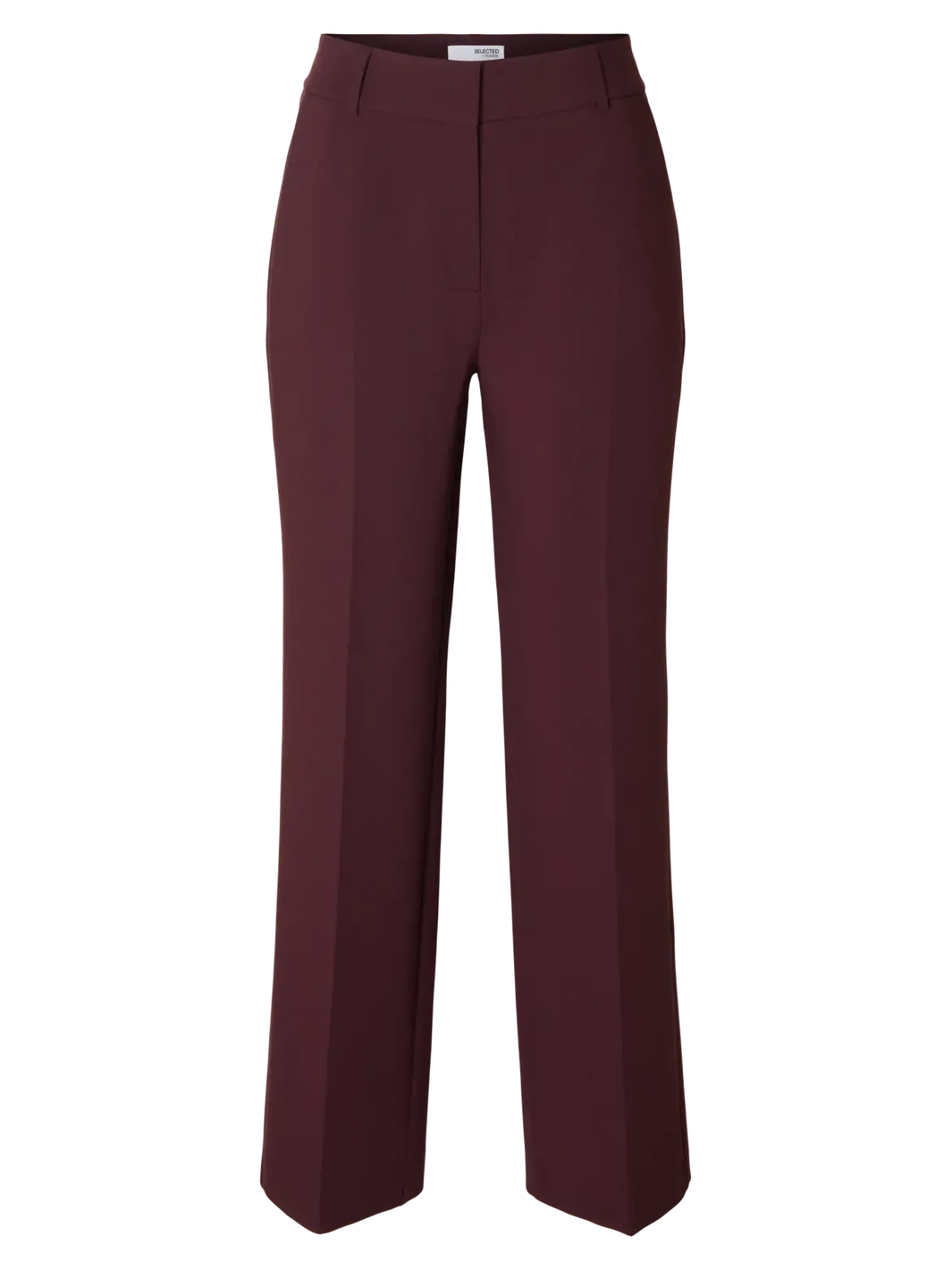 Selected Femme naisten housut, SLFRITA MW WIDE PANT MEL NOOS Fig Melange