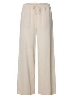 Selected Femme naisten housut SLFLuisa MW Wide Linen Blend Pant, Sandshell
