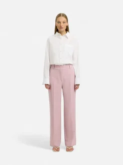 Selected Femme naisten housut AD-SLFRITA MW Wide Pant Mel, vaaleanpunainen