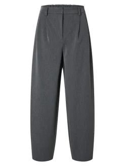 Selected Femme Naisten Housut, SLFPIYA HW BARREL PANT Grafiitti