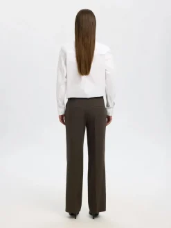 Selected Femme naisten housut SLFRITA MW WIDE PANT MEL NOOS, Delicioso melange