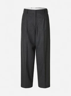 Selected Femme Naisten housut, SLFBARREL BERIT HW PANT Grafiitti