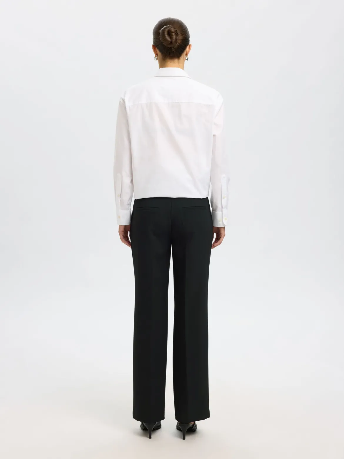 Selected Femme naisten housut SLWRITA MW Wide Pant, musta