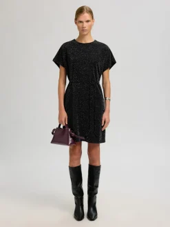Selected Femme Naisten juhlamekko Oversized Sandra SS, Black/Silver