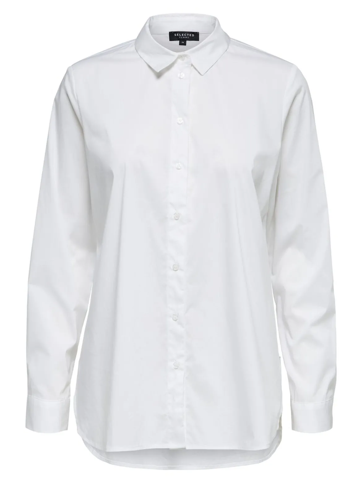 Selected Femme Naisten Kauluspaita, SLFOri LS Side Zip Shirt Valkoinen