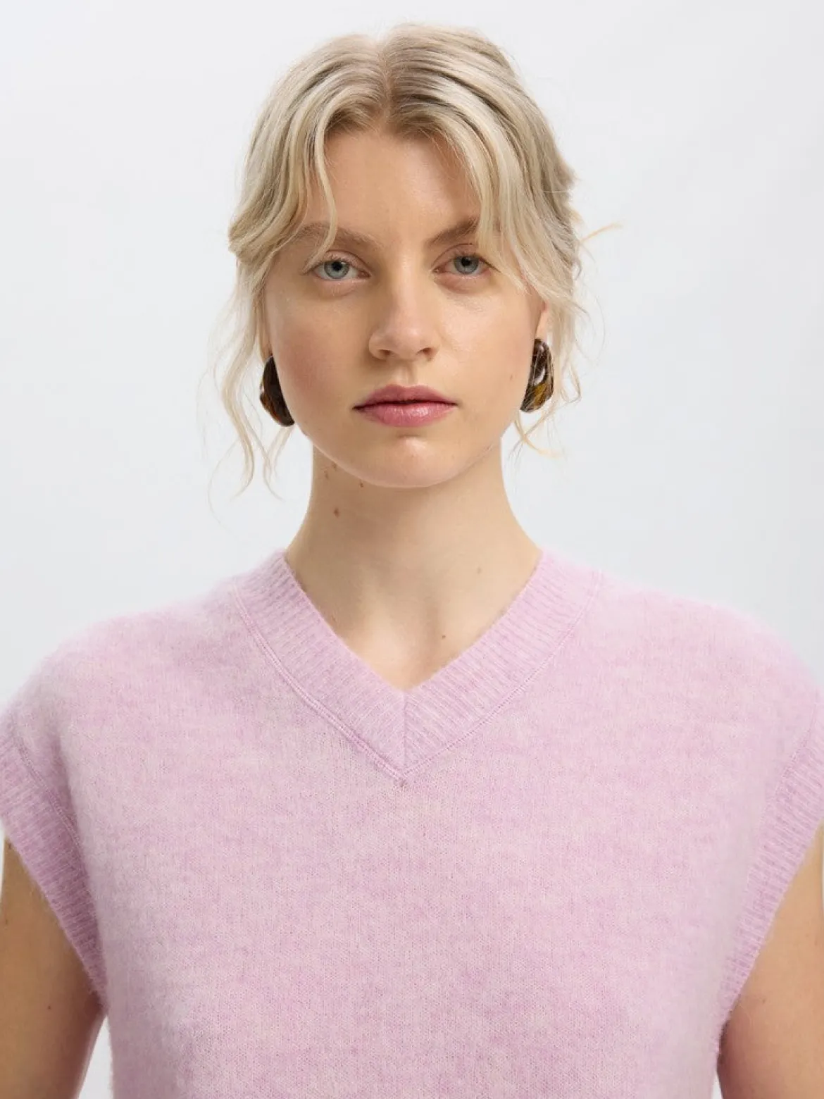 Selected Femme naisten neuleliivi Lulu Brushed Knit Vest, Winsome Orchid