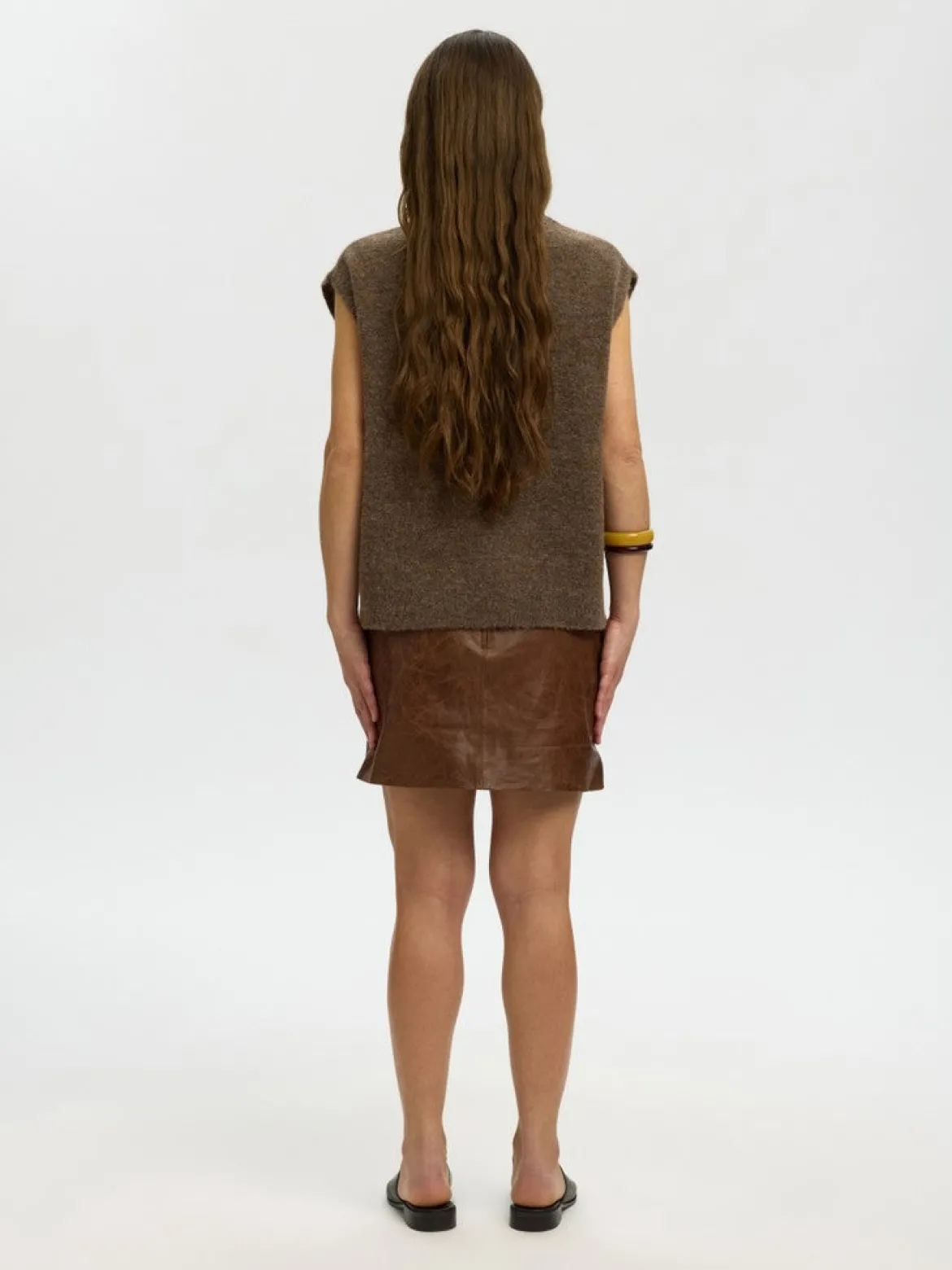 Selected Femme naisten neuleliivi Lulu Sl Knit Vest, Dachshund Melange