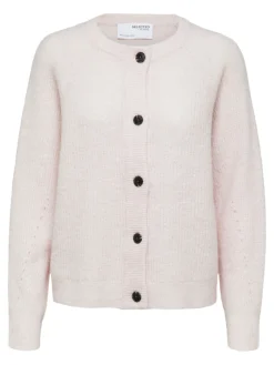Selected Femme, Naisten Neuletakki, Lulu LS Knit Short Cardigan Vaaleanpunainen
