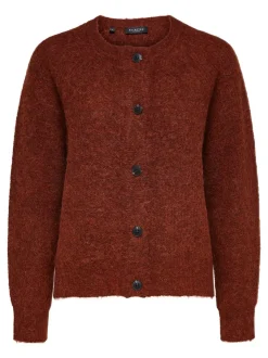 Selected Femme, Naisten Neuletakki, Lulu LS Knit Short Cardigan Poltettu Oranssi