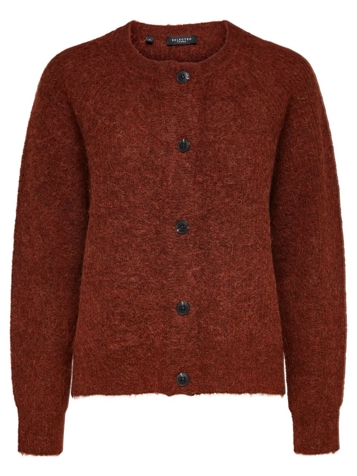 Selected Femme, Naisten Neuletakki, Lulu LS Knit Short Cardigan Poltettu Oranssi