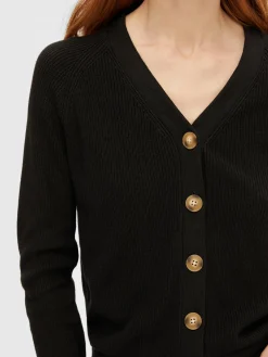 Selected Femme naisten neuletakki, SLFELINNA LS KNIT CARDIGAN Musta