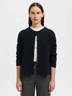 Selected Femme naisten neuletakki, SLFLULU NEW LS KNIT CARDIGAN Dark Sapphire Melange