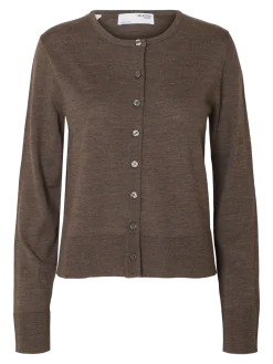 Selected Femme Naisten Neuletakki, SLFThea LS Knit Merino Cardigan Noos Delicioso