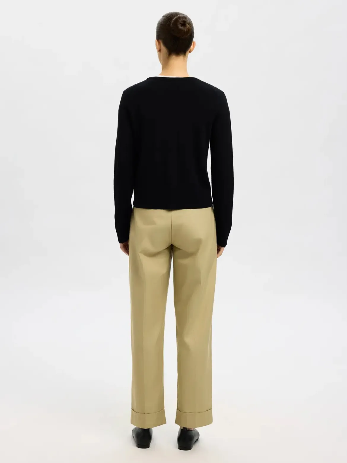 Selected Femme Naisten Neuletakki, SLFThea LS Knit Merino Cardigan Noos Black