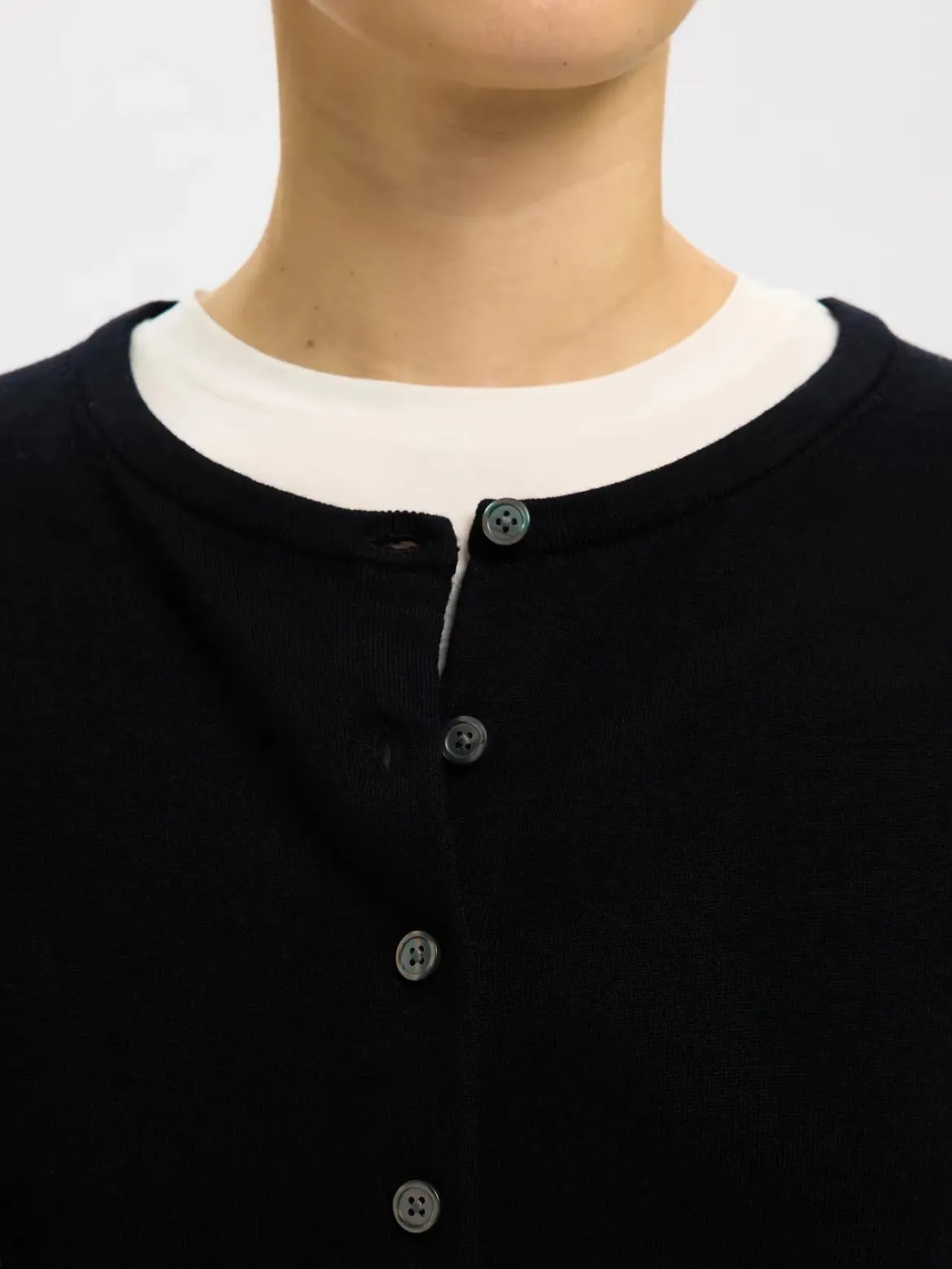 Selected Femme Naisten Neuletakki, SLFThea LS Knit Merino Cardigan Noos Black