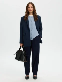 Selected Femme naisten neuletakki SLFLULU NEW LS KNIT CARDIGAN, Cashmere Blue Melange