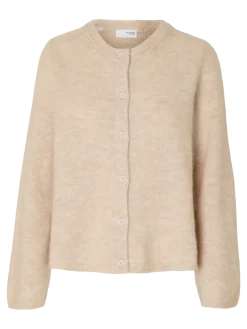 Selected Femme naisten neuletakki, SLFLULU NEW LS KNIT CARDIGAN Birch Melange