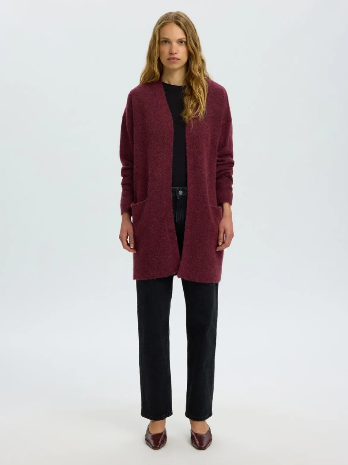 Selected Femme naisten neuletakki Lulu, Tawny Port