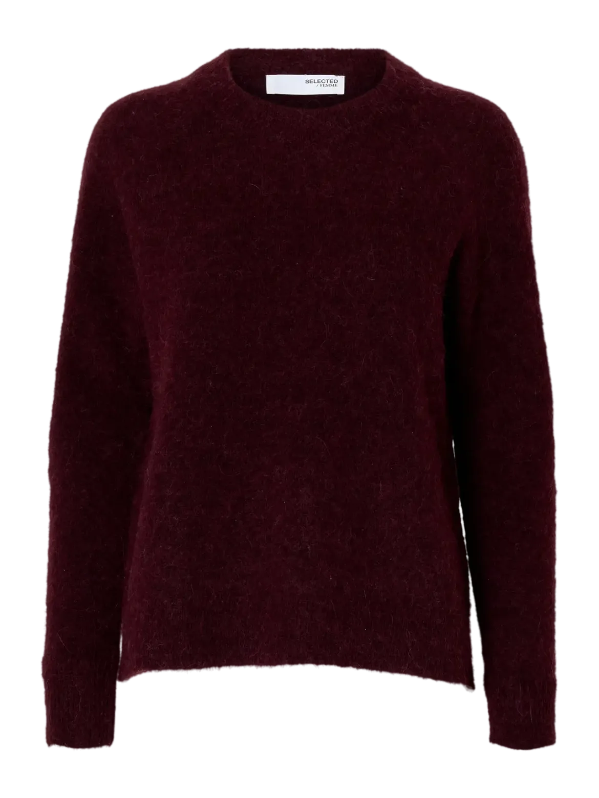 Selected Femme Naisten Neulepaita, Lulu LS Knit O-Neck Fig Melange