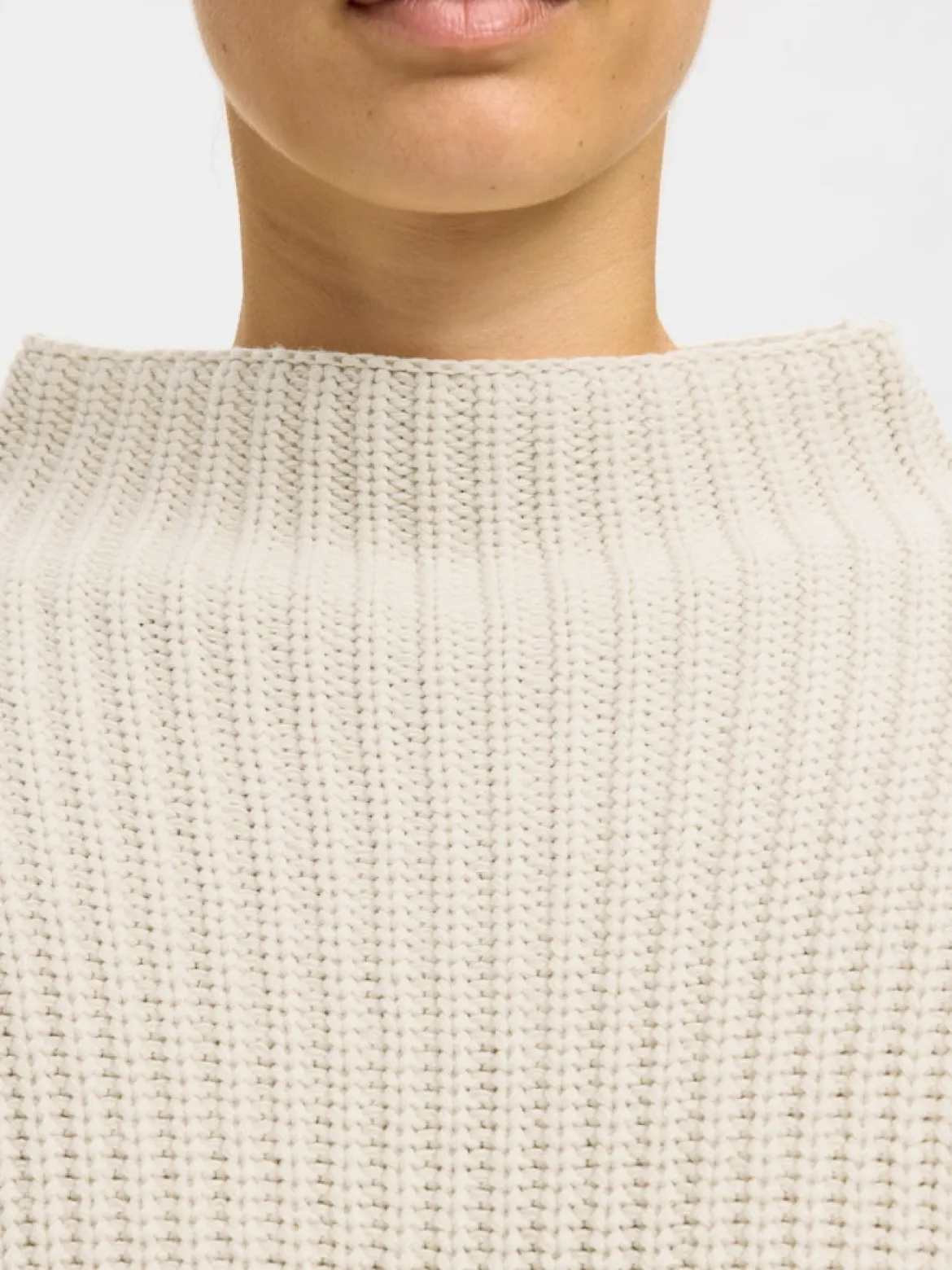 Selected Femme naisten neulepusero SLFSELMA SUS LS KNIT PULLOVER NOOS, Birch