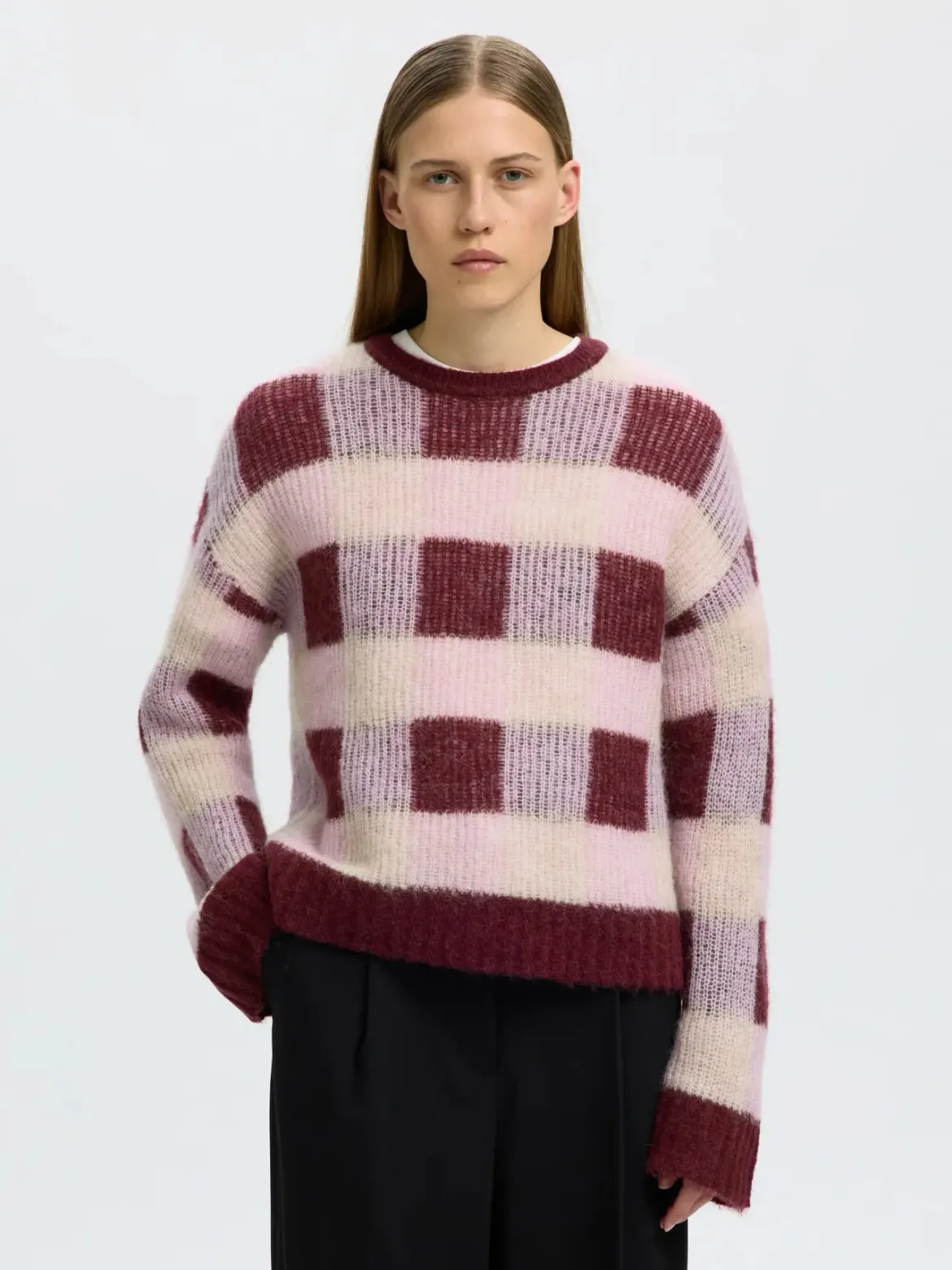 Selected Femme naisten neulepusero Lulu, Tawny Port Winesome Orchi