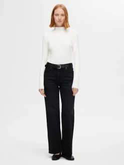 Selected Femme Naisten Paita, SLFMANJA LS HIGH NECK NOOS Snow White