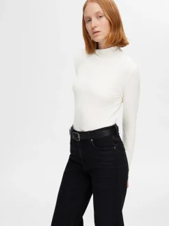 Selected Femme Naisten Paita, SLFMANJA LS HIGH NECK NOOS Snow White